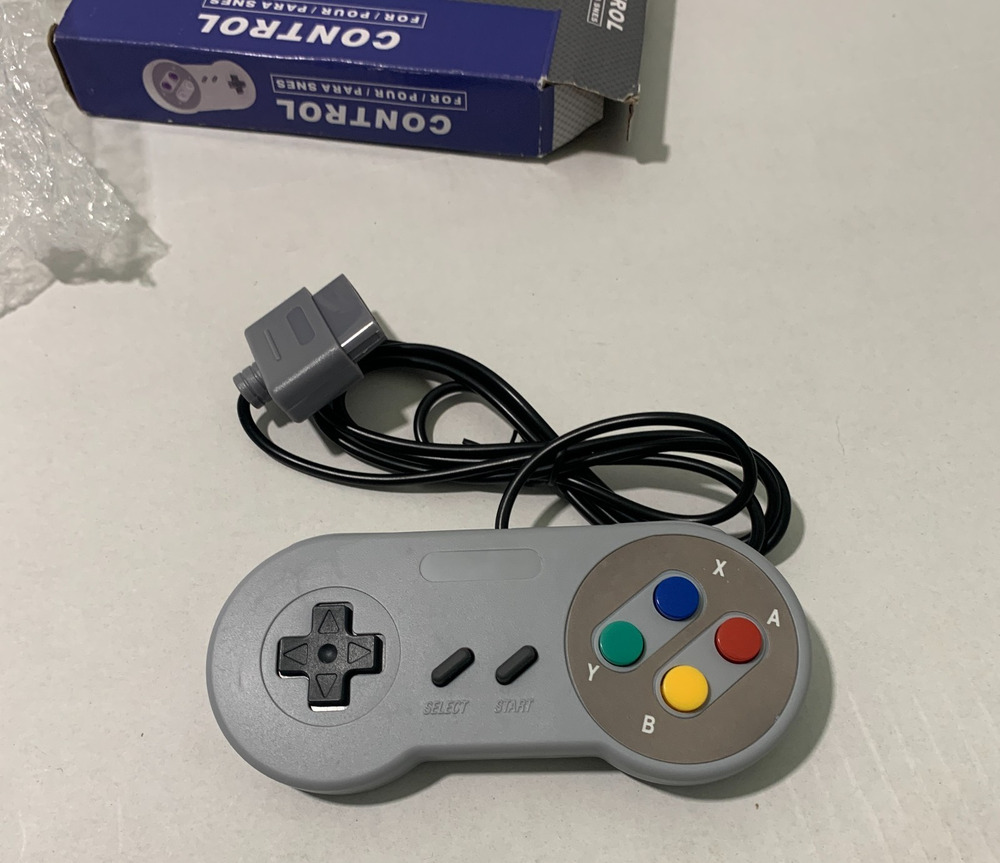 Controller For Super Nintendo Wired Gray SNES Gaming